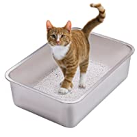 Yangbaga Arenero Gigante Gato Aseo Gatos Conejo 50 x 35 x 15 CM (Silver)